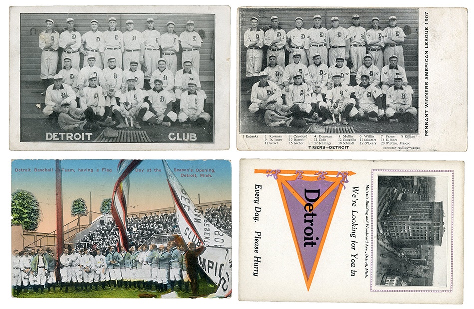 - Circa 1907 Detroit Tigers Postcards (4)