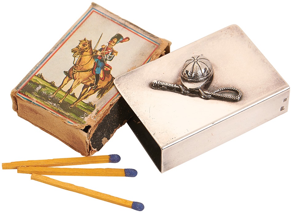 - Turn of the Century Jockey Silver Match Box Holder