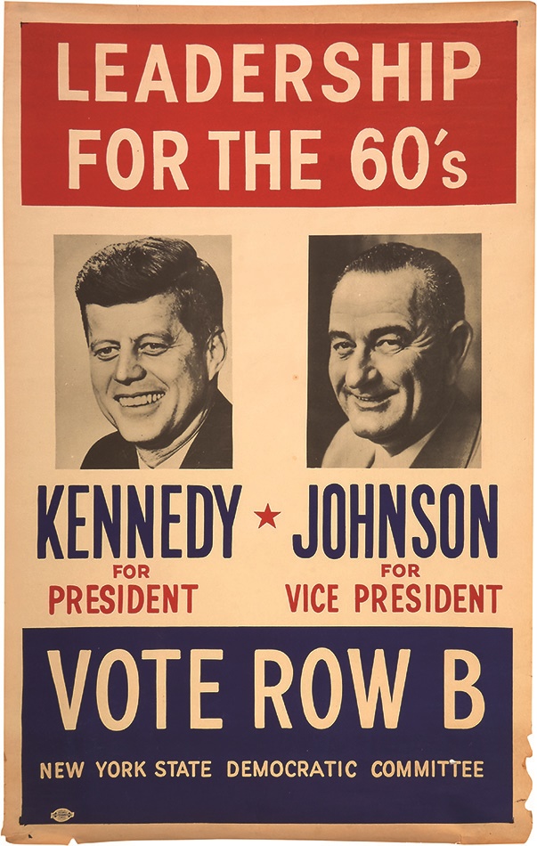 - 1960 JFK & LBJ Political Poster