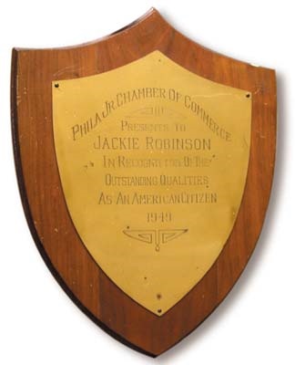 Jackie Robinson - Impressive 1949 Jackie Robinson Plaque