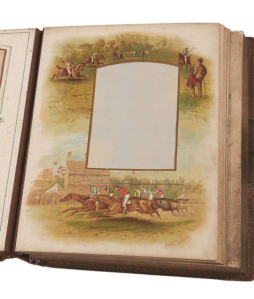 Horse Racing - 1880s "Olympia" Victorian Photo Album with Baseball and Horse Racing
