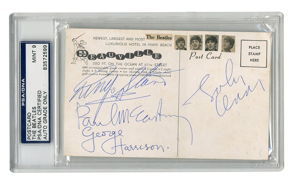 Rock 'N' Roll - 1964 The Beatles "Ed Sullivan Show" Signed Postcard