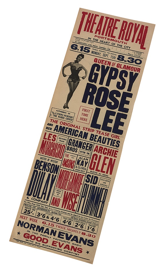 - 1947 Gypsy Rose Lee Appearance Poster