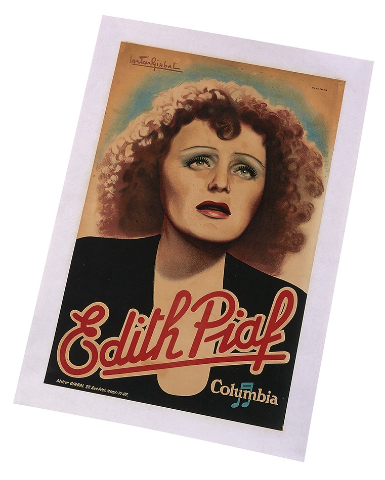 - Circa 1947 Edith Piaf Columbia Records Promotional Poster