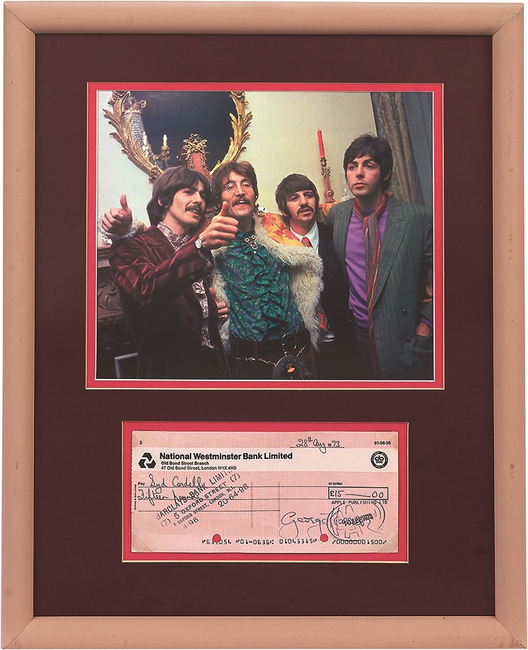 Rock 'N' Roll - 1973 George Harrison Signed Check
