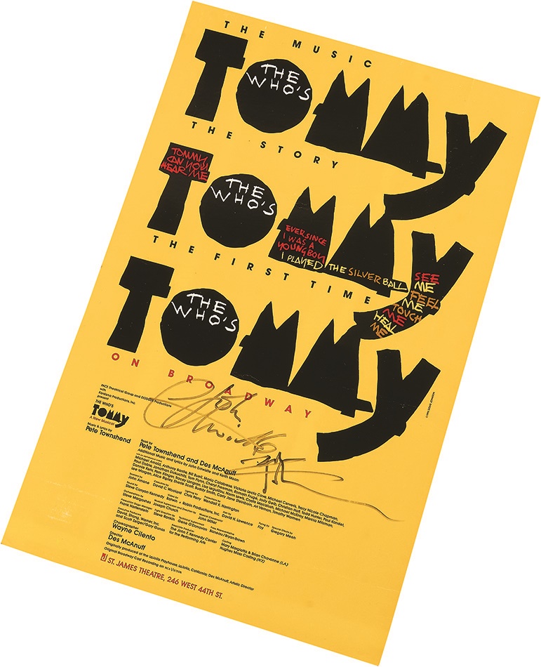 Rock 'N' Roll - "Tommy" Broadway Poster Signed by Pete Townsend and John Entwistle