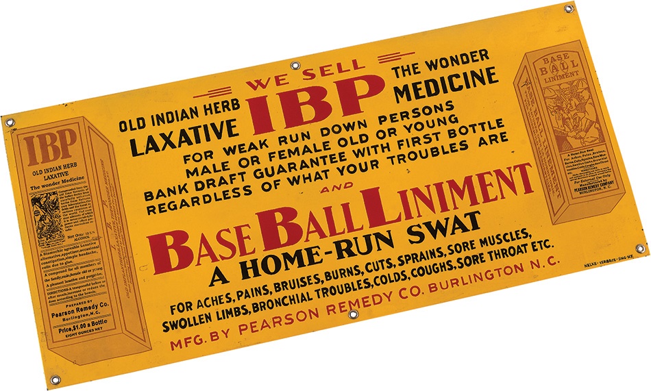 - 1910s Base Ball Liniment Porcelain Sign