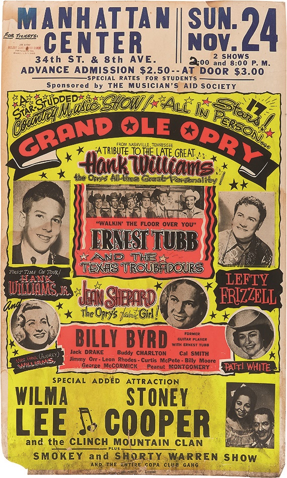 - 1963 Hank Williams Tribute Concert Poster