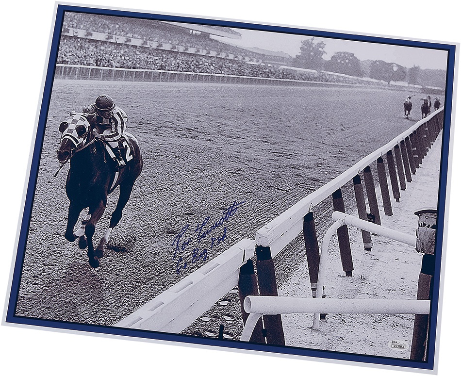 Triple Crown 16 x 20" Photo Signed by Ron Turcotte