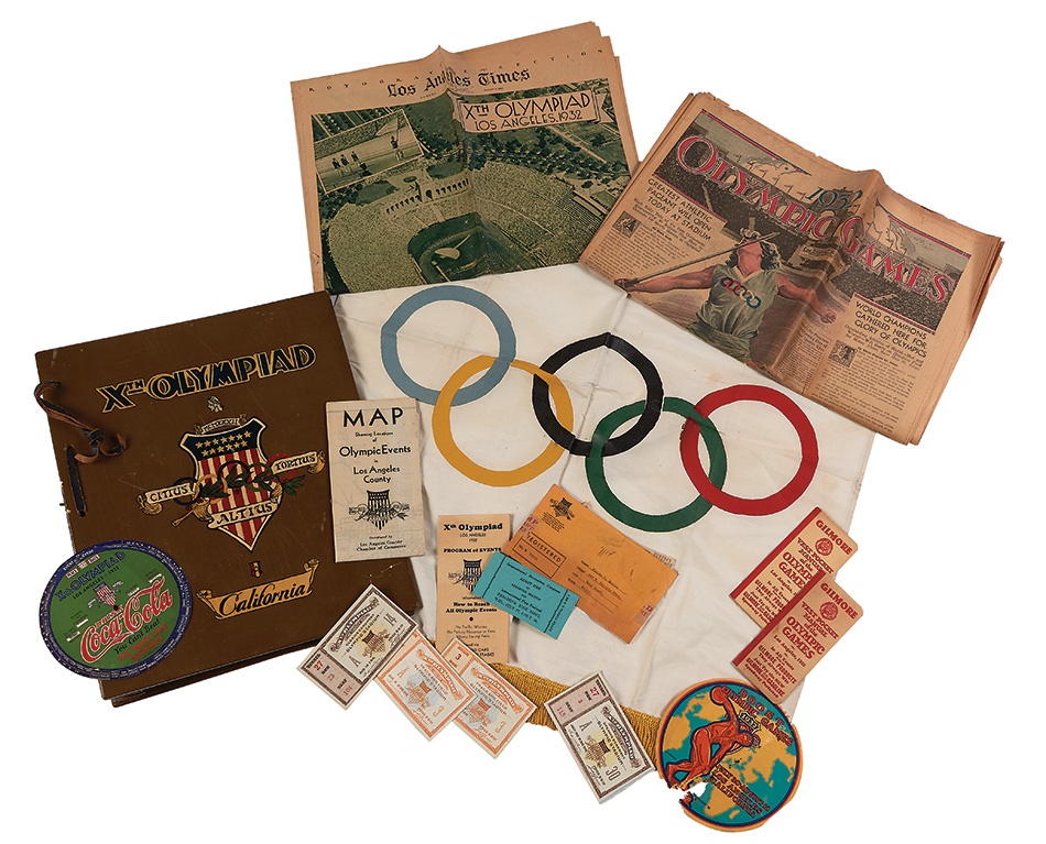 - 1932 Los Angeles Summer Games Olympic Collection with Flag