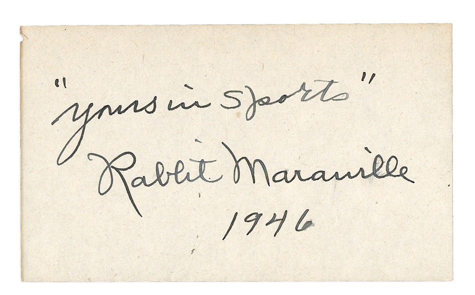 - Rabbit Maranville Signed 3x5
