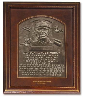 Cy Young - Cy Young National Baseball Hall of Fame Presentation Plaque