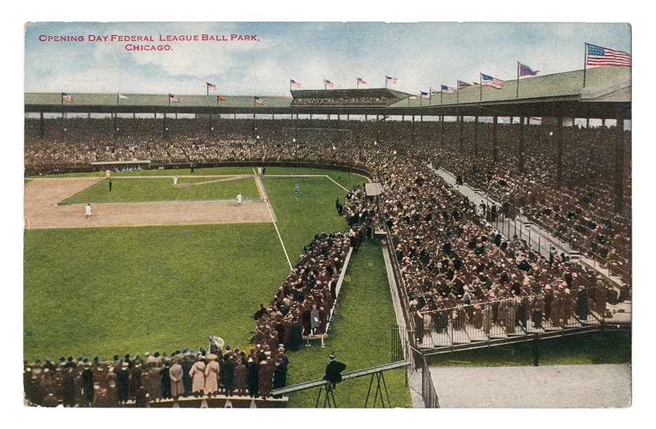 - 1915 Wrigley Field/Weeghman Park Opening Day Postcard