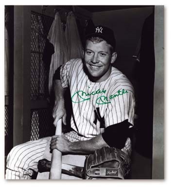 Mickey Mantle - Mickey Mantle Vintage Rawlings Signed Photograph (7x8")