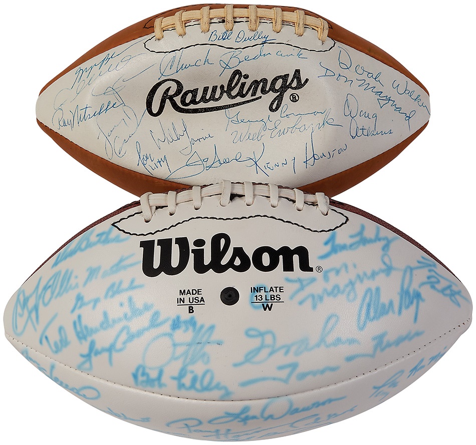 - Two Footballs Signed By 72 Pro Football Hall of Famers