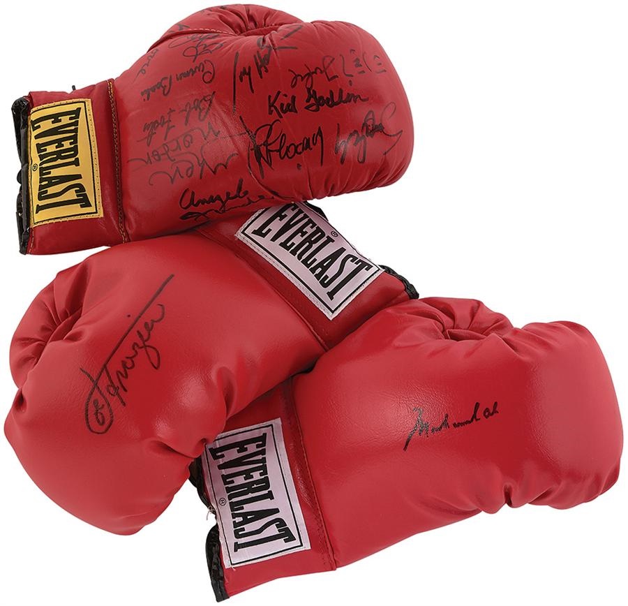 - Boxing Glove Collection Including Ali, Frazier, & Champions Multi Signed (3)