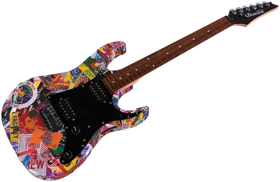 The Otto Ticket and Backstage Passes - Killer Decorated Guitar with Hundreds of Backstage Passes