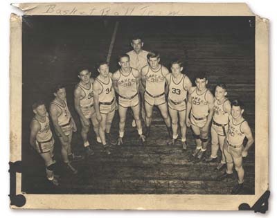 Mickey Mantle - Late 1940's Mickey Mantle Basketball Photo (3.5")