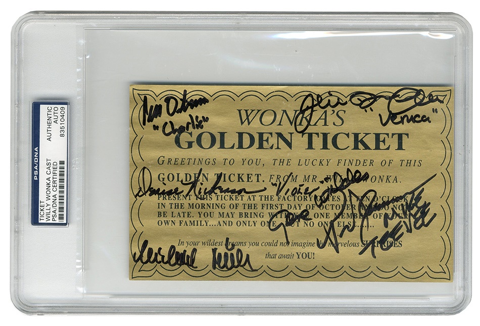 - Willie Wonka Golden Ticket Signed by The Whole Cast