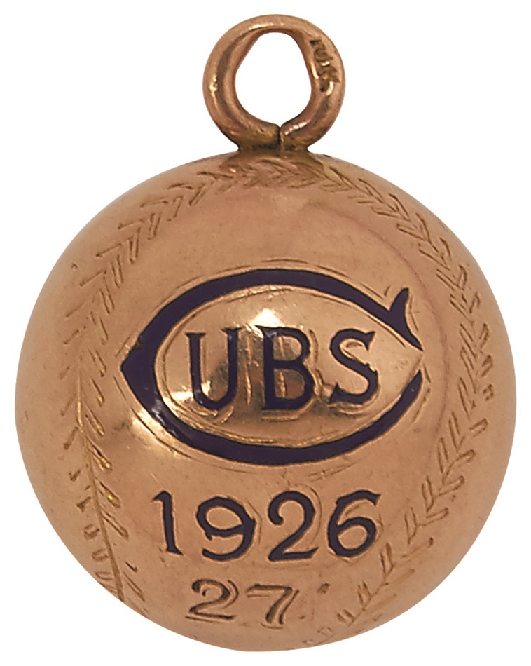 Sports Rings And Awards - 1926 Chicago Cubs Gold Presentation Baseball