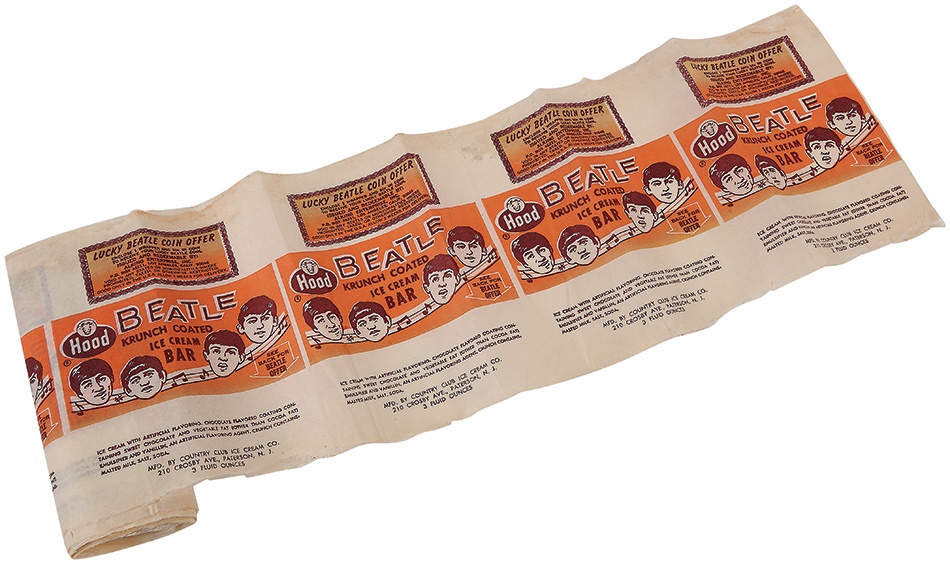 - 1964 Beatles Hood Ice Cream Wrappers Uncut Roll of 24