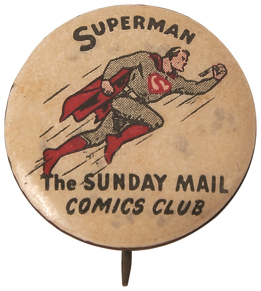 - 1940s Superman Daily Mail Pinback
