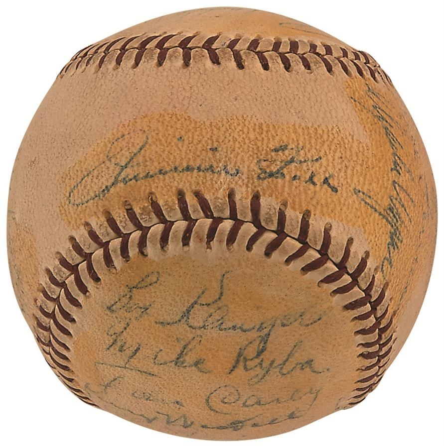 - 1941 Boston Red Sox Team Ball With Jimmie Foxx Sweet Spot Signature