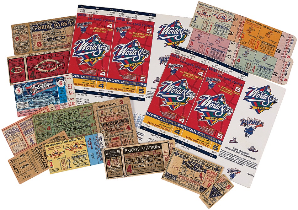 Tickets, Publications & Pins - 1929 to 1998 World Series Ticket Collection (16)