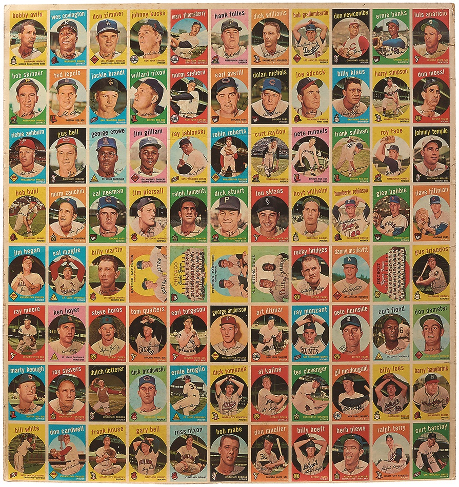 - 1959 Topps Uncut Sheet Collection (4)