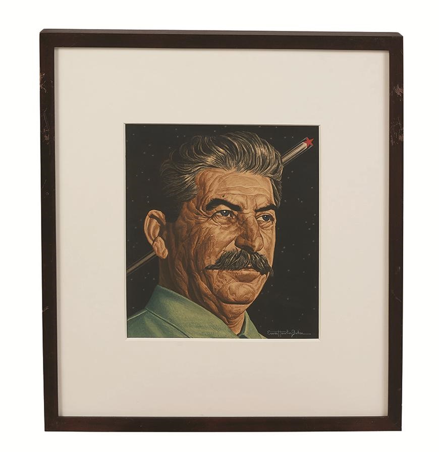 - 1945 Josef Stalin "Pre-Sputnik" TIME Magazine Original Cover Painting (2/2/45)