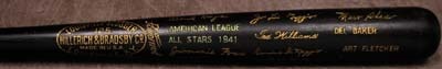 1941 American League All-Star Team Black Bat (35")