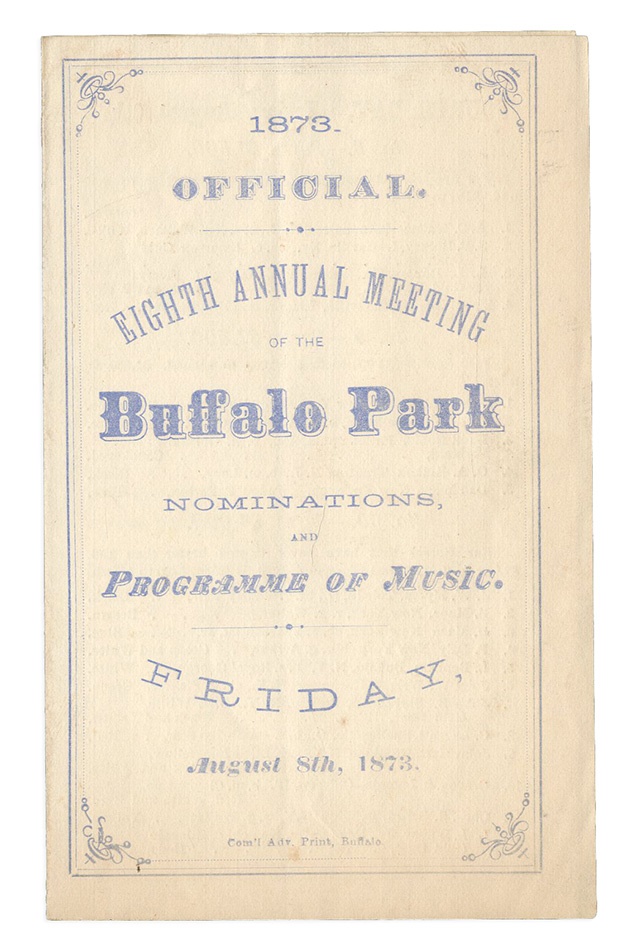 - 1873 Buffalo Park Harness Program With Goldsmith Maid "Queen of the Trotters"