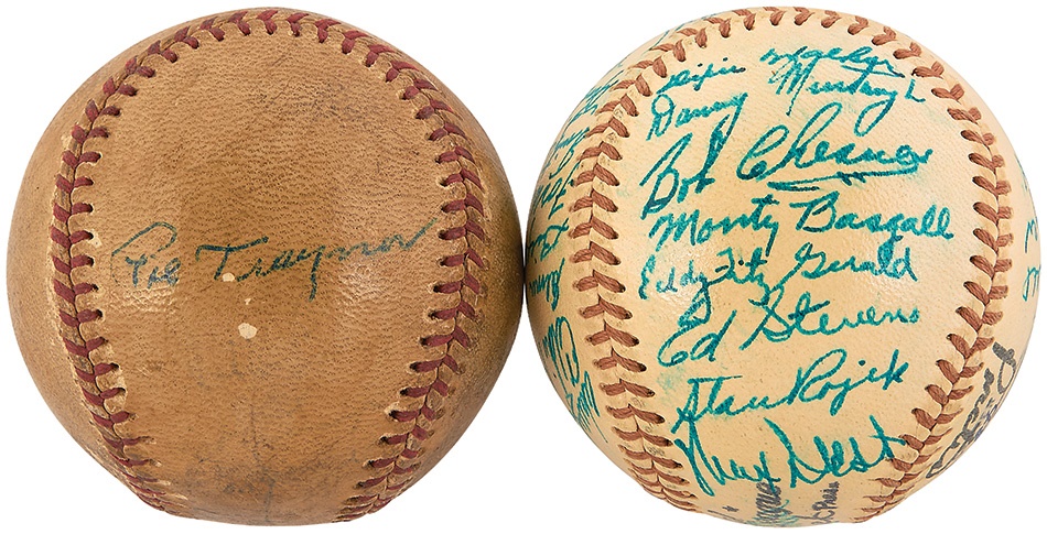- 1948 Pittsburgh Pirates & Pie Traynor Signed Baseballs
