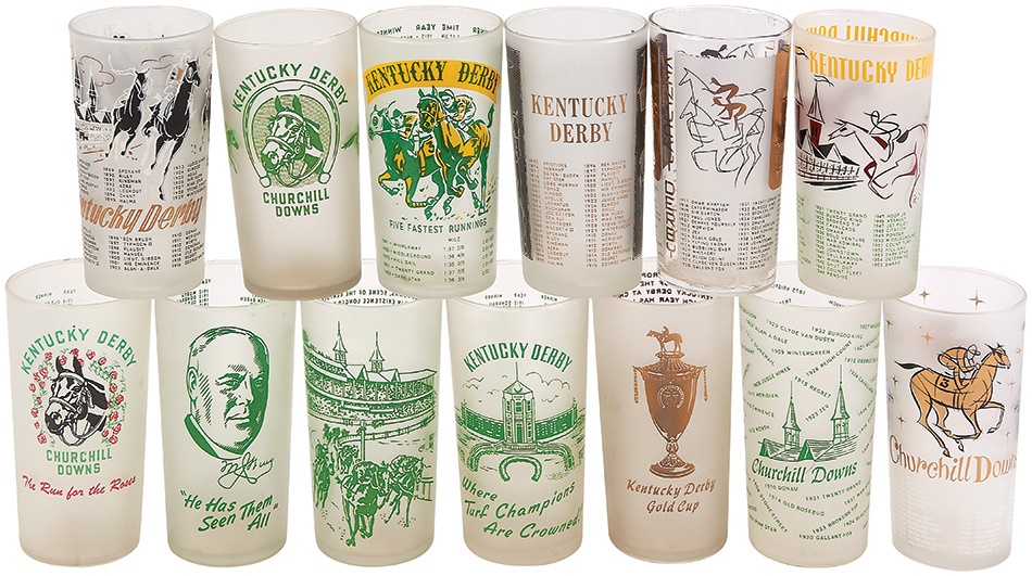 Horse Racing - Single Owner 1940-2012 Horse Racing Glass Collection w/Kentucky Derby, Preakness, Belmont, Breeders Cup & More (150+)