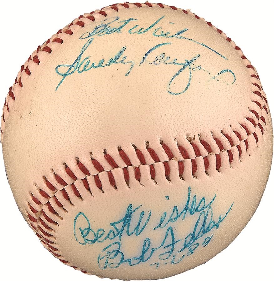 The Joe L Brown Signed Baseball Collection - Sandy Koufax & Bob Feller Signed Baseball