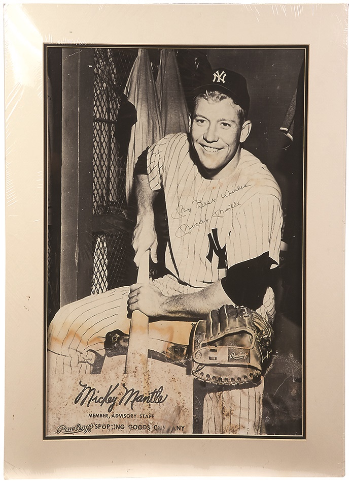 Mantle and Maris - Mickey Mantle Signed Rawlings Display