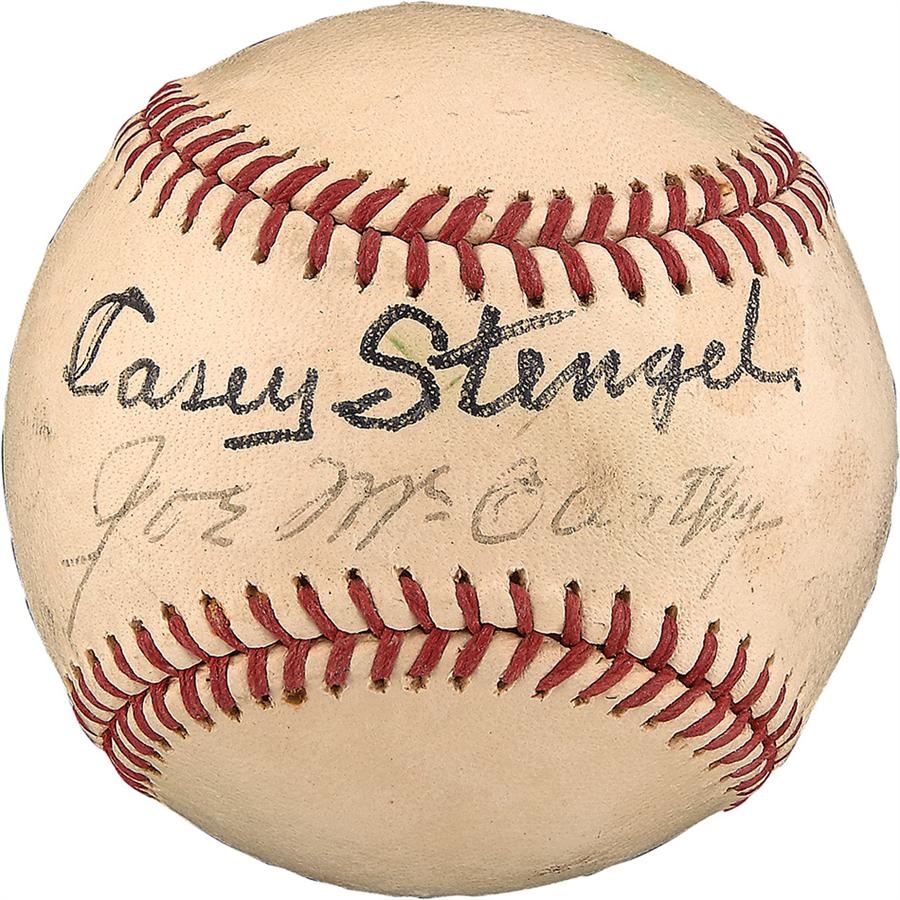 The Joe L Brown Signed Baseball Collection - Casey Stengel & Joe McCarthy Signed Baseball