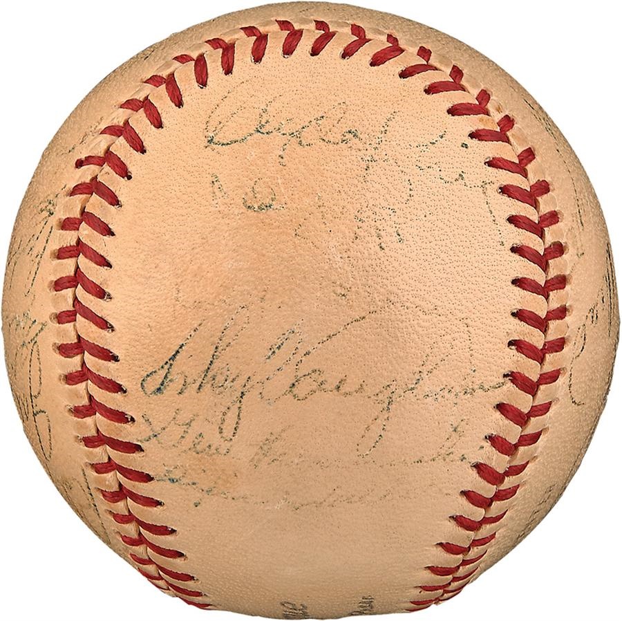 - 1947 Brooklyn Dodgers Team Signed Baseball with Jackie Robinson Rookie