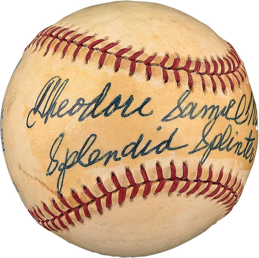 The Joe L Brown Signed Baseball Collection - Ted Williams Splendid Splinter Signed Baseball