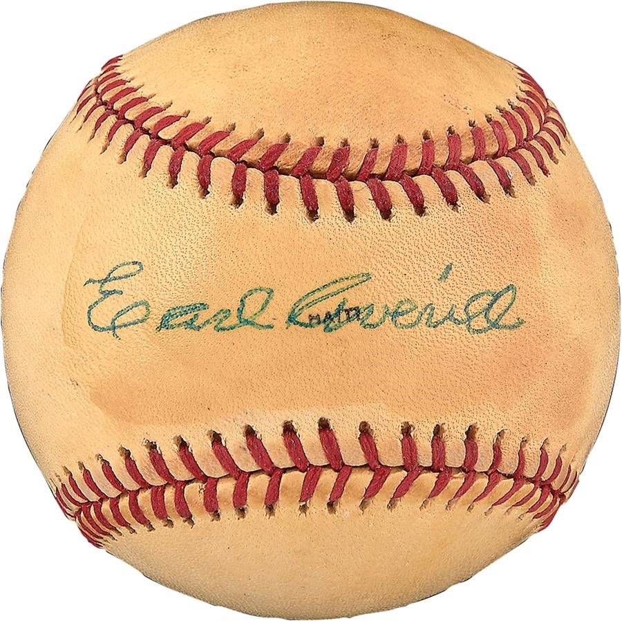 - Earl Averill Single Signed Baseball