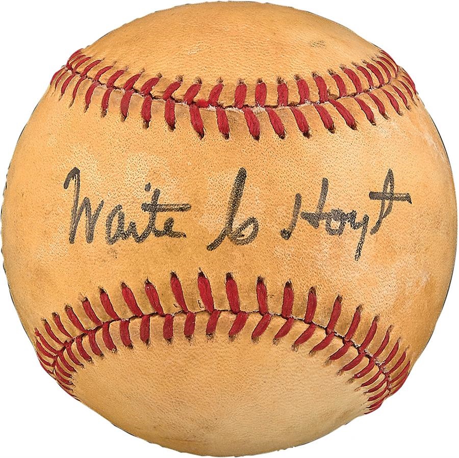 The Joe L Brown Signed Baseball Collection - Wait Hoyt Single Signed Baseball