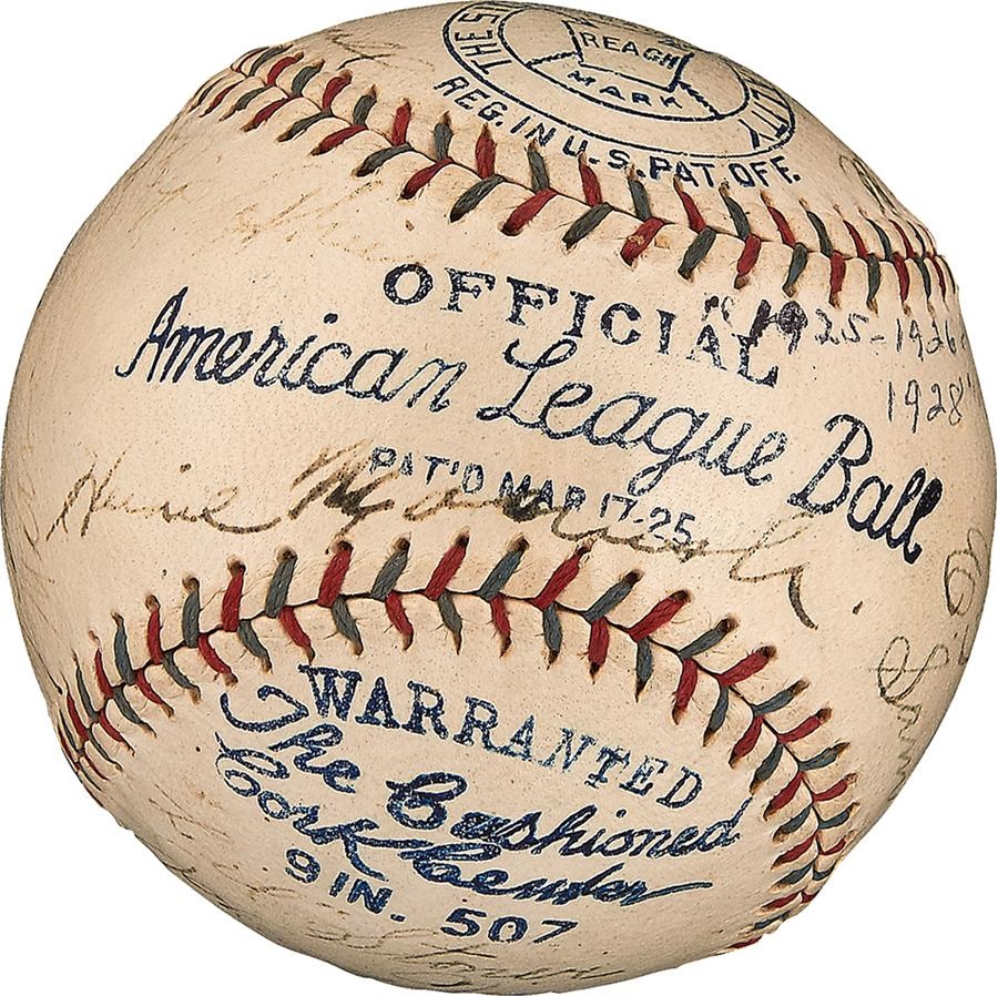 The Joe L Brown Signed Baseball Collection - 1927 Detroit Tigers Team Signed Baseball