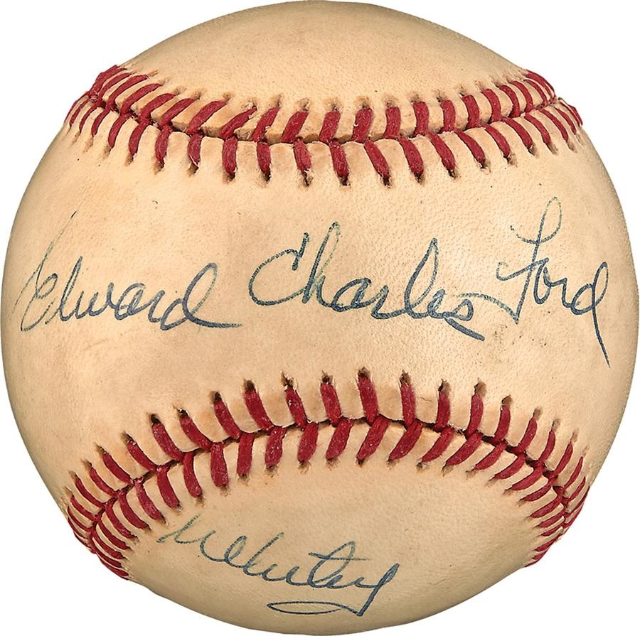 - Edward Charles Ford "Whitey" Single Signed Baseball