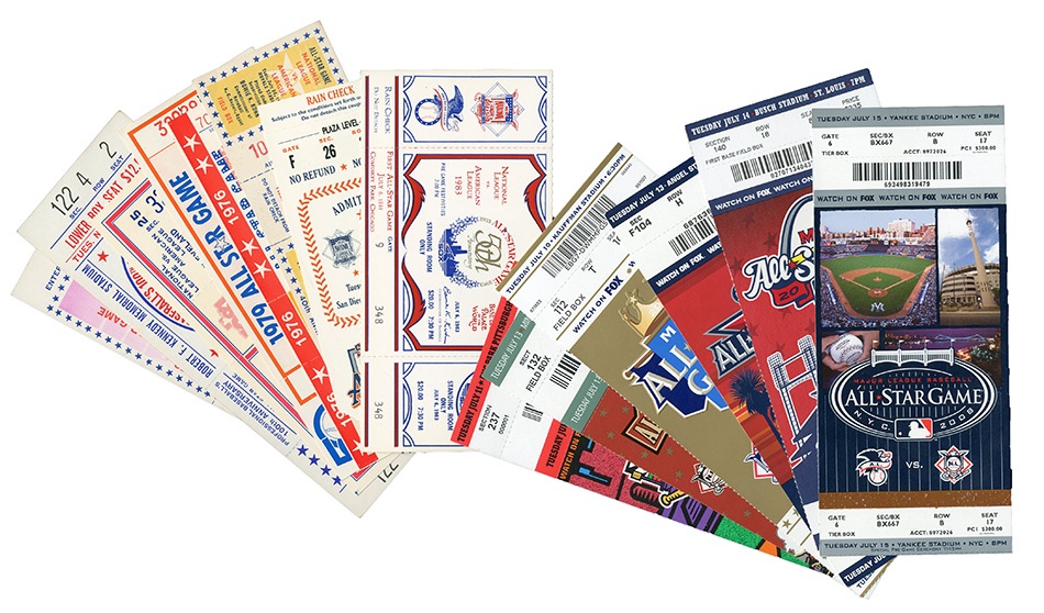 Tickets, Publications & Pins - High Grade All-Star Game Unused Ticket Collection ( 14 )