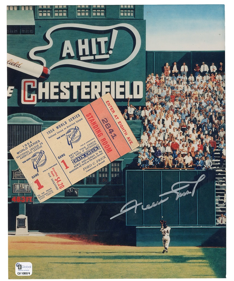 - Willie Mays "The Catch" Ticket With Autographed Photo