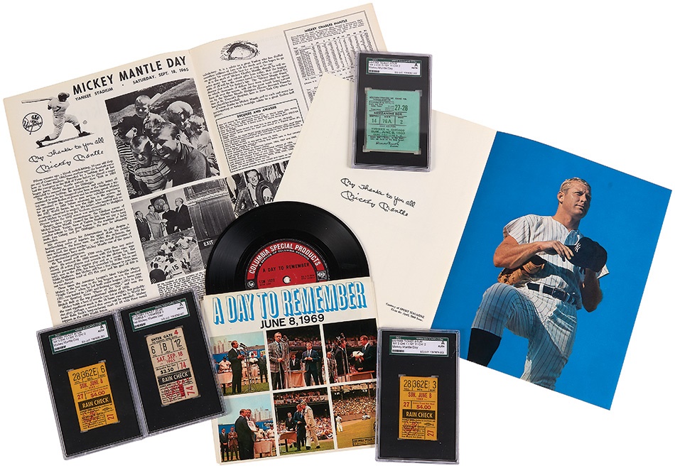 - 1965 & 1969 Mickey Mantle Day Tickets & Programs