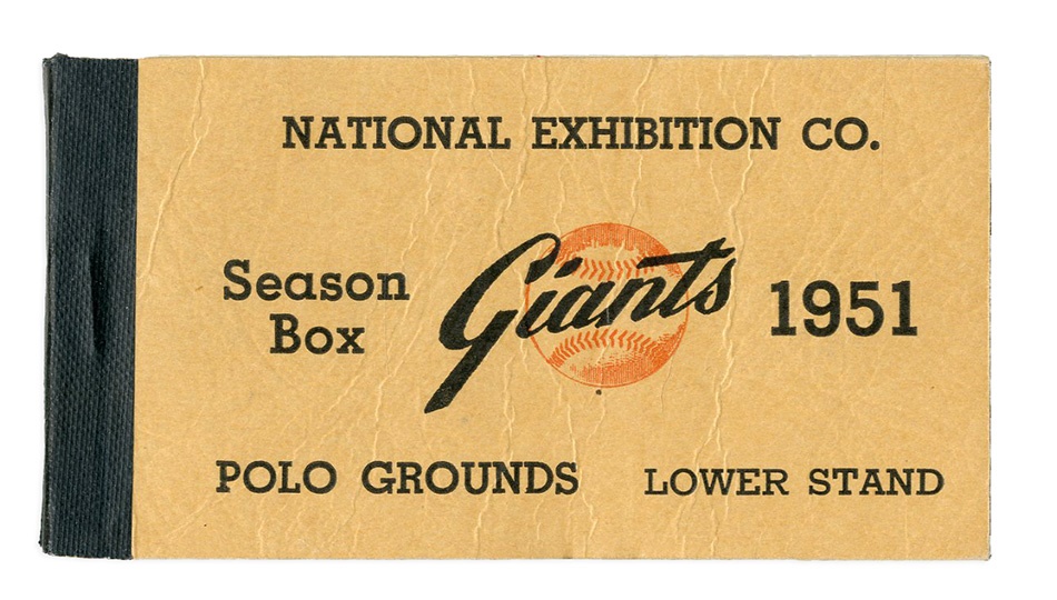 Tickets, Publications & Pins - 1951 NY Giants Season Ticket Book