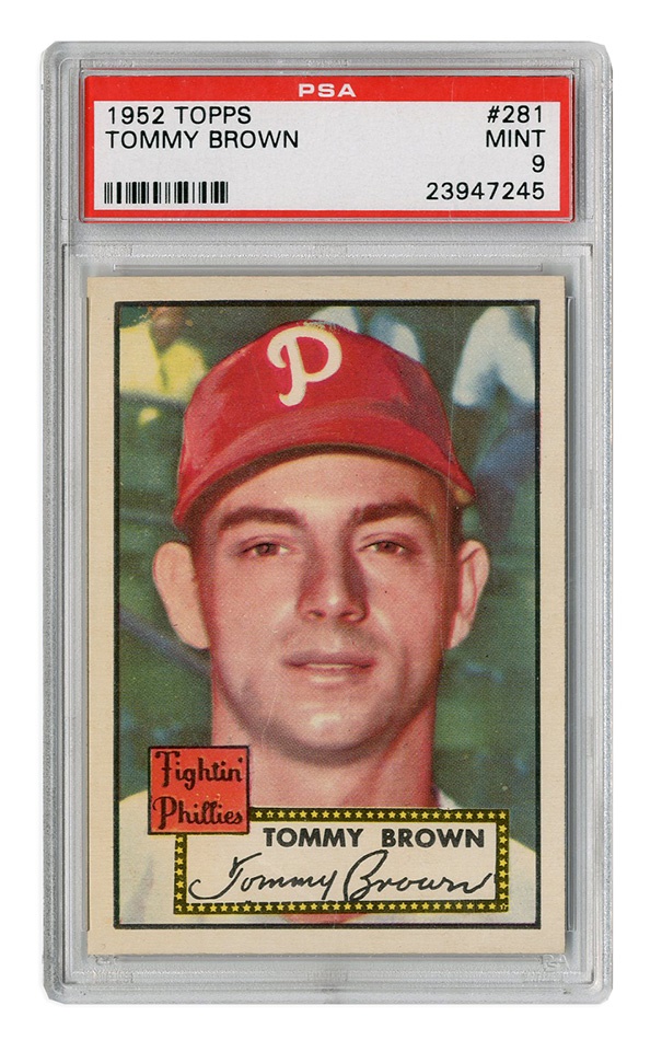 - 1952 Topps #281 Tommy Brown PSA 9 MINT
