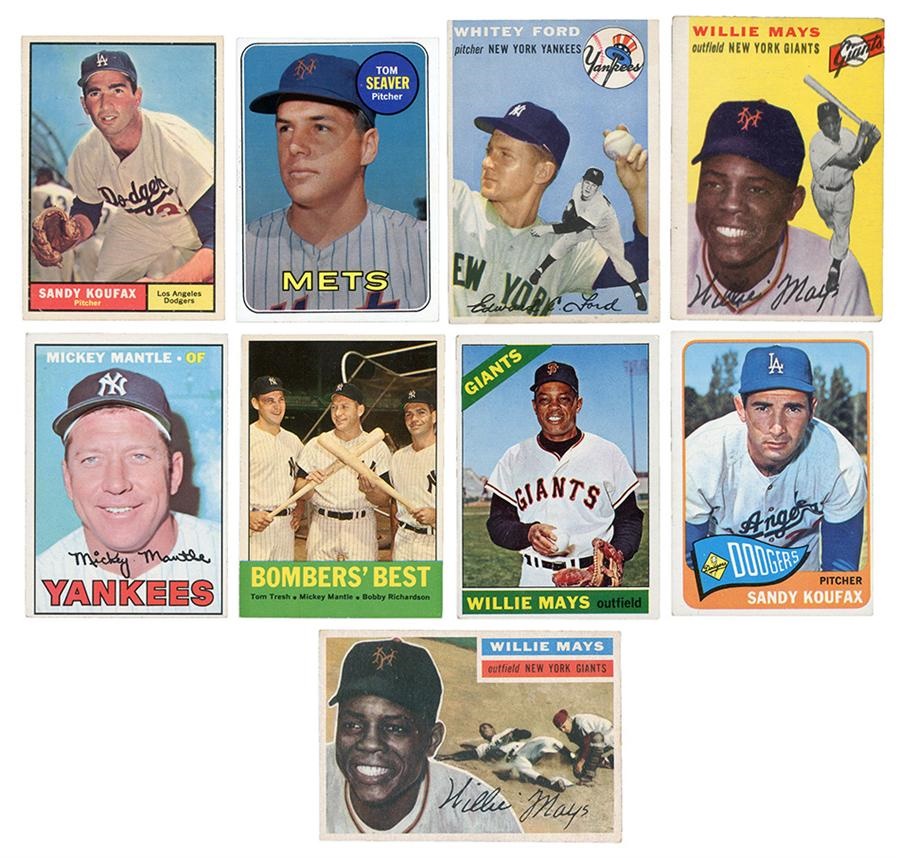 - 1950s-80s Shoebox Collection with Mantle, Mays & Koufax (125+)