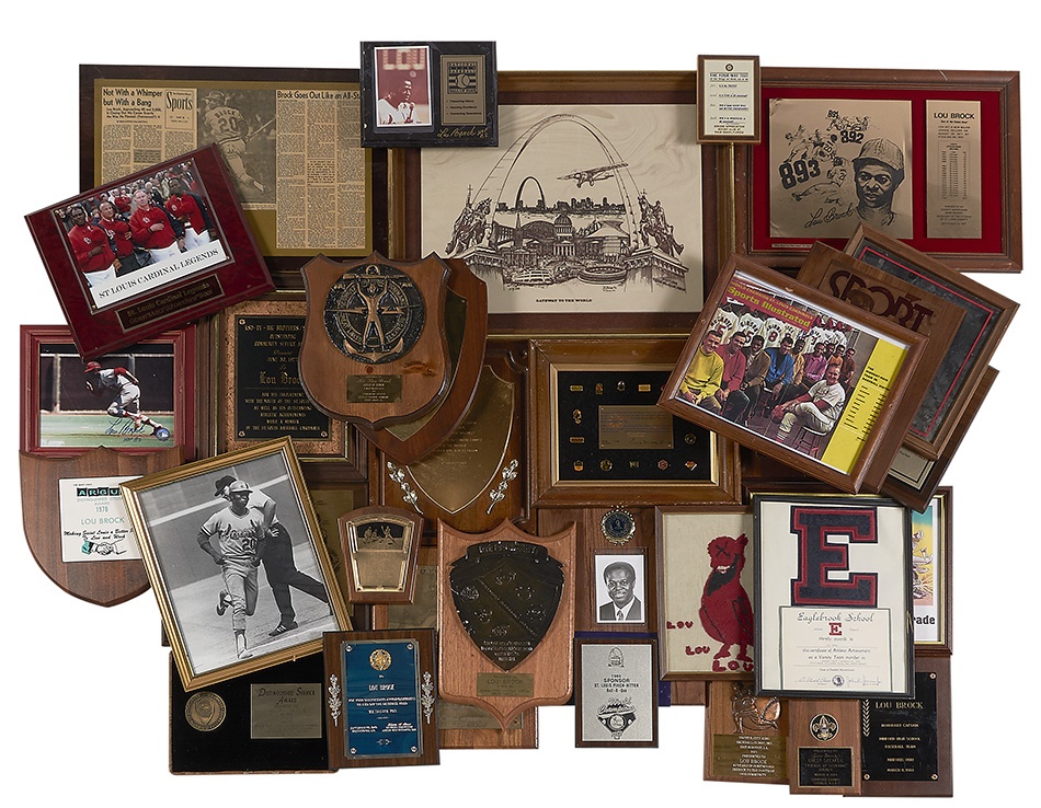 The Lou Brock Collection - Lou Brock Award Plaques and Framed Items (34)